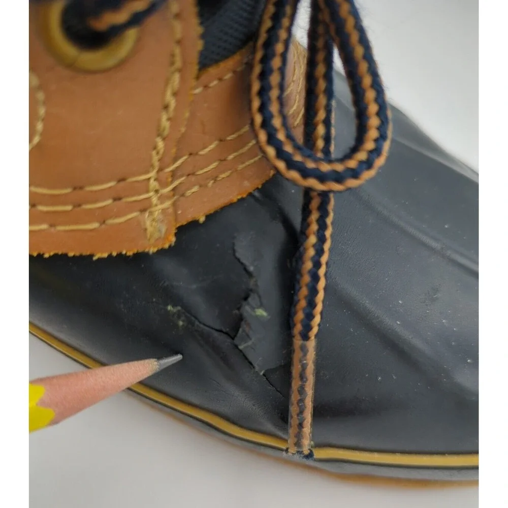Vtg Sporto Duck Thermolite Steel Shank‎ Rain Boot Women 8 Shoes Blue Rubber Read